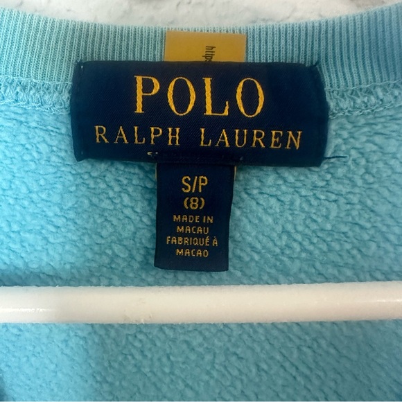 Polo Ralph Lauren Laguna Beach Bucket Hat Bear Sweatshirt Blue Kid's RARE Size 8 - Picture 3 of 5